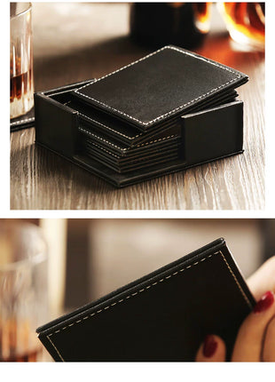 Square leather coaster