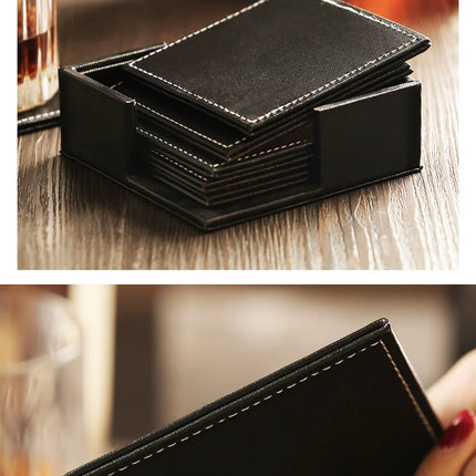 Square leather coaster