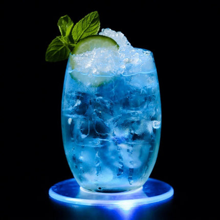 Acrylic crystal LED coasters 100mm - Cocktailceremony