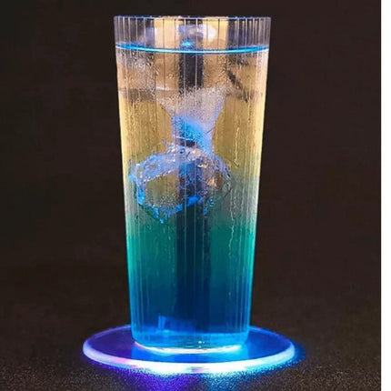 Acrylic crystal LED coasters 100mm - Cocktailceremony