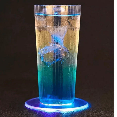 Acrylic crystal LED coasters 100mm - Cocktailceremony