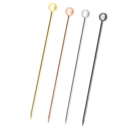 Cocktail sticks Ring, 11cm stainless steel set of 10 | Cocktail Ceremony