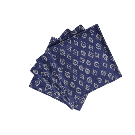 Fabric Coaster — Blue vintage print (9×9 cm) - Cocktail Ceremony