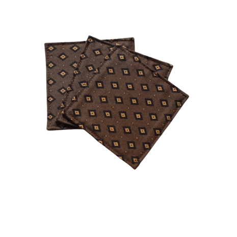 Fabric Coaster — Coffee vintage print (9×9 cm) - Cocktail Ceremony