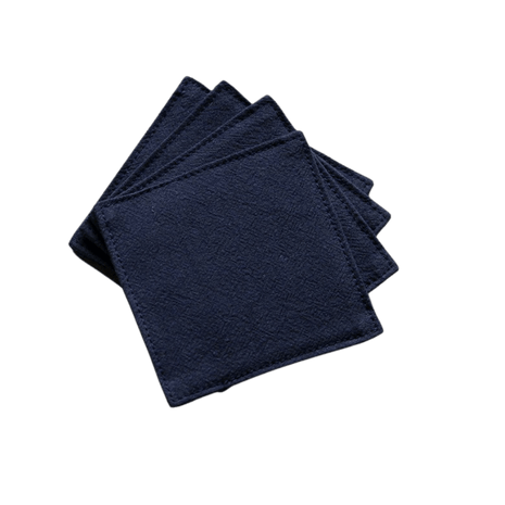 Fabric Coaster — Deeply preserved pure blue cotton (9×9 cm) - Cocktail Ceremony