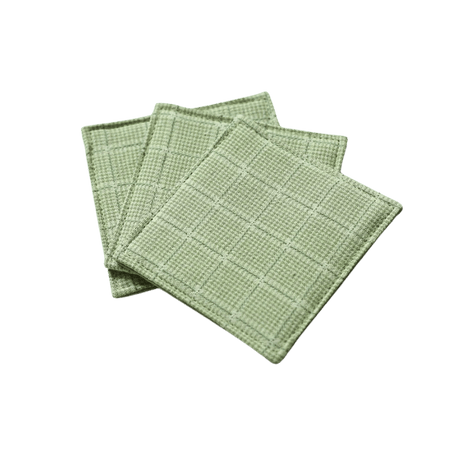 Fabric Coaster — Green checkered jacquard (9×9 cm) - Cocktail Ceremony