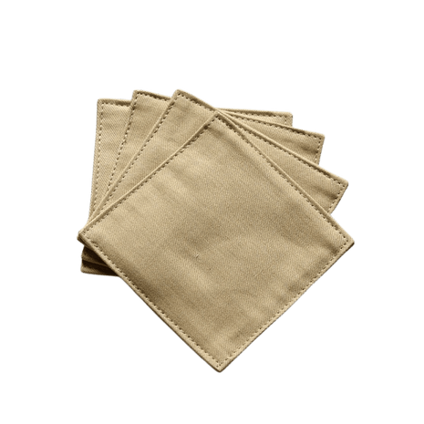 Fabric Coaster — Khaki (9×9 cm) - Cocktail Ceremony