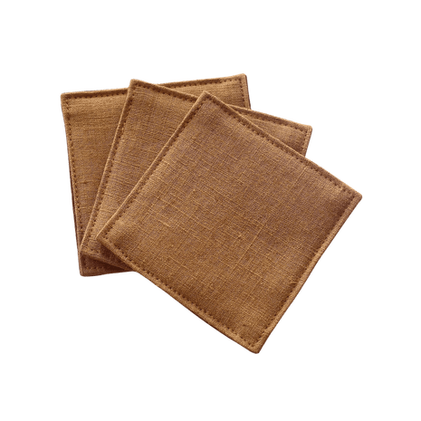 Fabric Coaster — Linen brown (9×9 cm) - Cocktail Ceremony