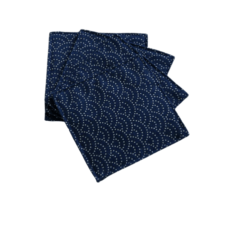 Fabric Coaster — Navy blue with sea ripples (9×9 cm) - Cocktail Ceremony