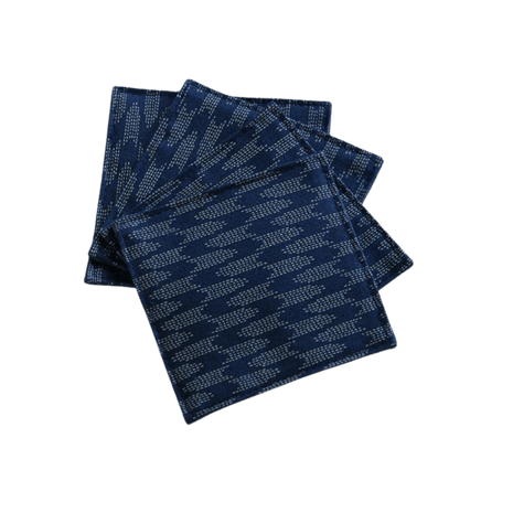 Fabric Coaster — Navy vertical stripes (9×9 cm) - Cocktail Ceremony