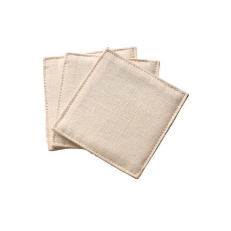 Fabric Coaster — Off-white bamboo joint pattern (9×9 cm) - Cocktail Ceremony