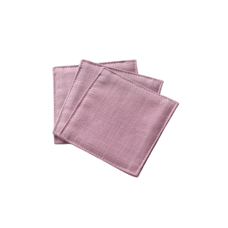 Fabric Coaster — Pink bamboo joint pattern (9×9 cm) - Cocktail Ceremony