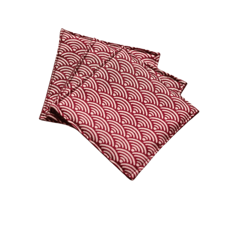 Fabric Coaster — Red sea ripples (9×9 cm) - Cocktail Ceremony