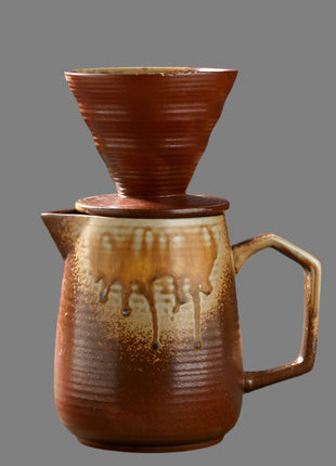 Handcrafted Ceramic V60 Coffee Dripper Set - Retro Style - Cocktailceremony