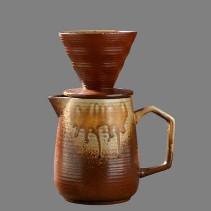 Handcrafted Ceramic V60 Coffee Dripper Set - Retro Style - Cocktailceremony