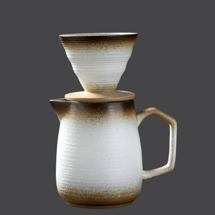 Handcrafted Ceramic V60 Coffee Dripper Set - Retro Style - Cocktailceremony