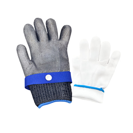 Gray glove with blue wristband on a white background | Cocktail Ceremony