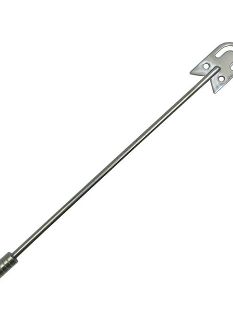 Metal rod with a hook on a white background